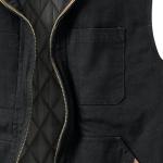 Men's Quilted Canvas Vest - Heavy Duty Black