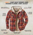 Men’s Hooded Plaid Flannel Shirt Jacket