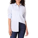 Amazon Essentials Women's Long-Sleeve Striped Shirt, Blue