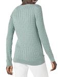 Women's Lightweight Cable Knit Sweater in Sage Green