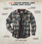 Men's Thermal Lined Plaid Flannel Shirt Jacket