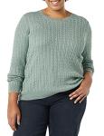 Women's Lightweight Cable Knit Sweater in Sage Green