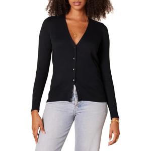 Amazon Essentials Women's Black V-Neck Cardigan