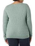 Women's Lightweight Cable Knit Sweater in Sage Green