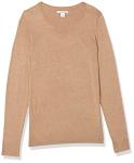 Women's Lightweight Crewneck Sweater, Plus Size, Camel