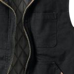 Men's Quilted Canvas Vest - Heavy Duty Black