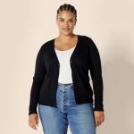 Amazon Essentials Women's Black V-Neck Cardigan