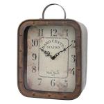 Rustic Metal Tabletop Clock with Handle