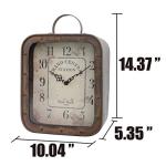 Rustic Metal Tabletop Clock with Handle