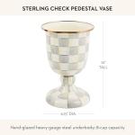 MACKENZIE-CHILDS Gray-and-White Check Vase