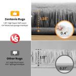 Zentavio Soft Fluffy Grey Area Rug 4x6