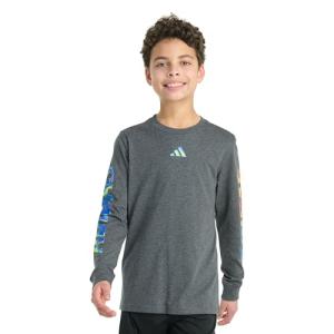adidas Boys' Long Sleeve Spectrum Tee in Grey