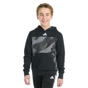adidas Boys Color Block Camo Hoodie, Black, S