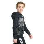 adidas Boys Color Block Camo Hoodie, Black, S