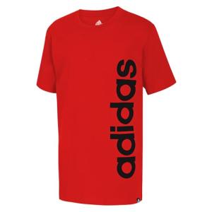 adidas Boys Red Cotton Logo T-Shirt, M (10/12)