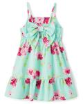 Girls' Casual Mint Tea Tiered Dress