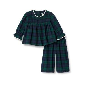 Toddler Girls' Long Sleeve Flannel Set - Plaid
