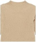 Girls' Tan Wide-Neck Pullover Sweater, Medium
