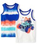 Boys' Blue Wave Sleeveless Tank Top 2-Pack