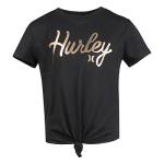 Hurley Girls Graphic Front Tie T-Shirt, Black/Pink