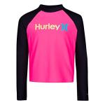 Hurley Girls Hyper Pink Long Sleeve Rash Guard