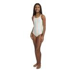 Hurley Girls' Striped One Piece Swimsuit, Ivory