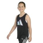 adidas Girls' Black Racerback Tank Top, Small