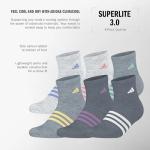Adidas Kids Superlite Quarter Ankle Socks 6-Pack