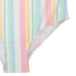 Hurley Girls' Striped One Piece Swimsuit, Ivory