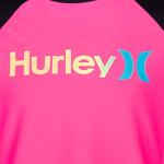 Hurley Girls Hyper Pink Long Sleeve Rash Guard