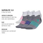 Adidas Kids No Show Socks 6-Pack, Lightweight