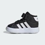 Adidas Kids Grand Court Mid Top Sneakers, Black/White