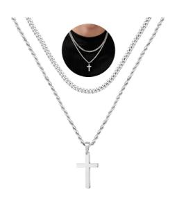 Yooblue Men's Stainless Steel Cross Necklace
