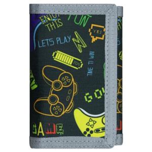 Leehoom Kids Black Gamepad Trifold Wallet