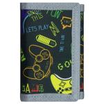 Leehoom Kids Black Gamepad Trifold Wallet