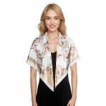 RIIQIICHY Silk-Like Printed Square Scarf for Women