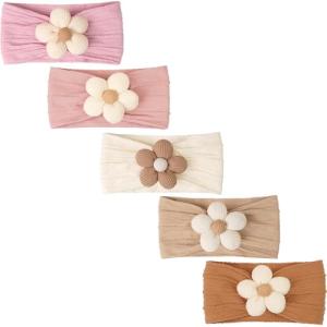 CÉLLOT 5 Pack Soft Baby Flower Headbands