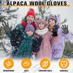 Alpaca Wool Touch Screen Winter Gloves - 2 Pairs