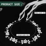 Tanfeine Silver Flower Girl Headband with Pearls