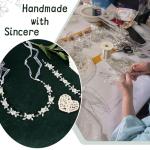 Tanfeine Silver Flower Girl Headband with Pearls