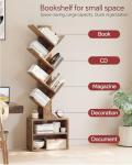 SUNMORY 6 Tier Tree Bookshelf with Storage Cabinet