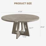 Large Grey Round Dining Table for 4-6