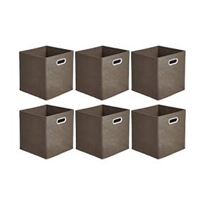 Amazon Basics Collapsible Storage Bins, 6-Pack, Taupe