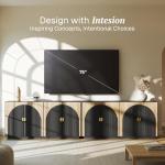 BELLEZE 65 Inch Fluted Buffet Cabinet - Camel