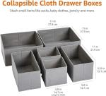 Amazon Basics Cloth Drawer Organizer Boxes - Set of 6