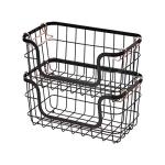 Amazon Basics Stackable Metal Wire Storage Baskets, 2 Pack