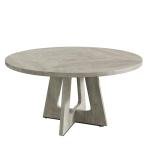 Large Grey Round Dining Table for 4-6