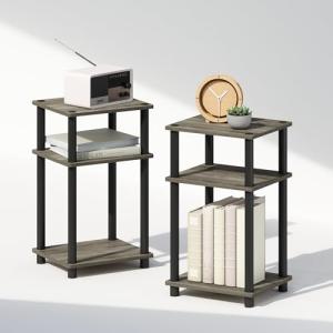 Furinno 3-Tier Open Storage Nightstand, 2-Pack