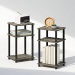 Furinno 3-Tier Open Storage Nightstand, 2-Pack