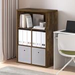 5-Cube Storage Organizer Bookshelf in Amber Pine